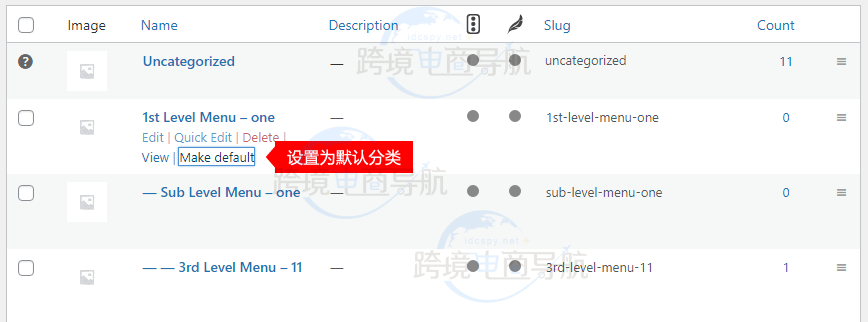 WooCommerce设置新的默认分类