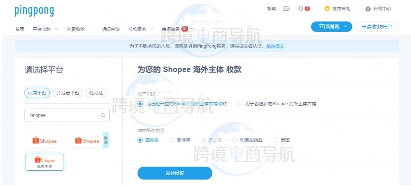 Shopee海外主体店铺