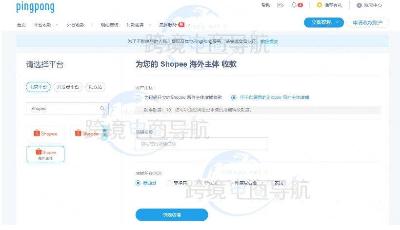 Shopee海外主体店铺
