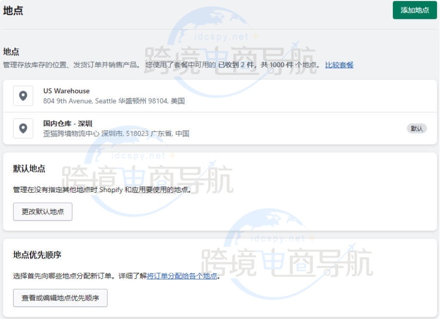 Shopify Locations 地点管理