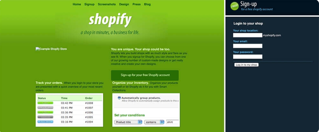 Shopify最初的样子