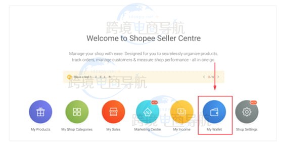 Shopee后台选择MyWallet