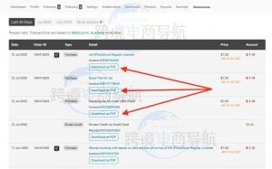 下载ThemeForest发票