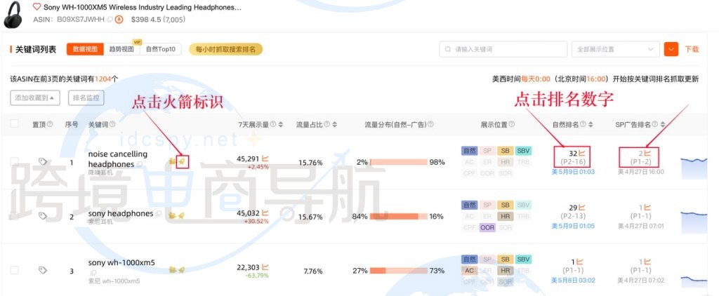 点击火箭和排名数字