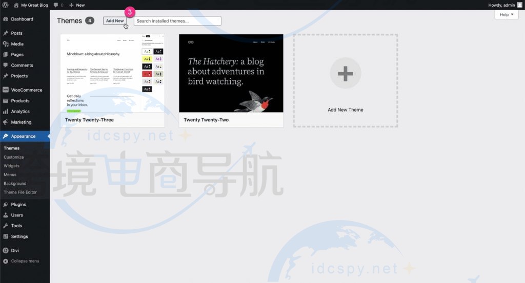 点击顶部的添加新按钮