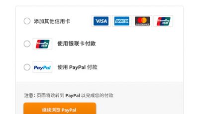 在付款时看到PayPal按钮