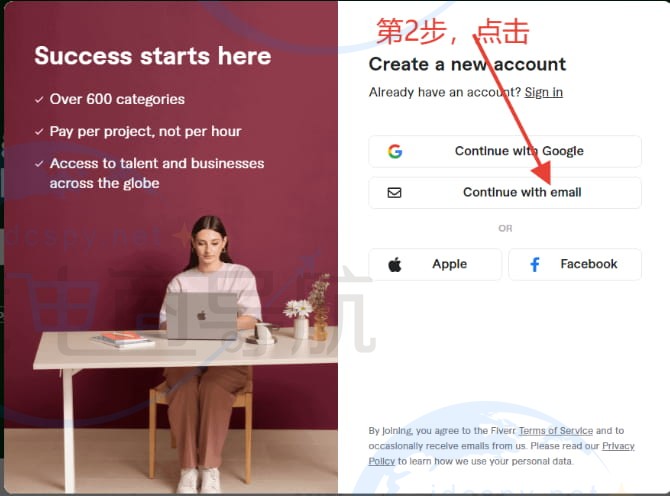 Fiverr账户注册