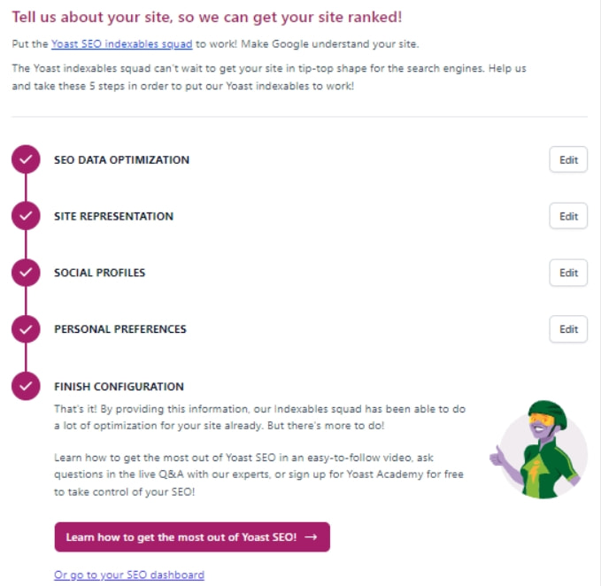 Yoast首次设置向导