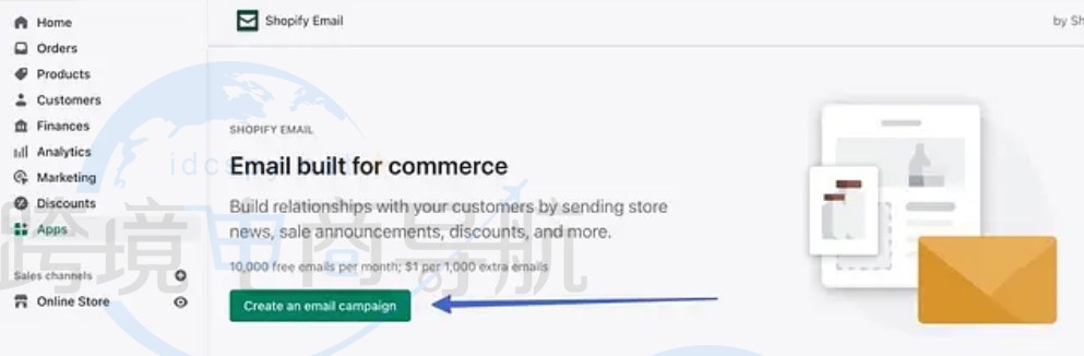 点击创建电子邮件活动按钮
