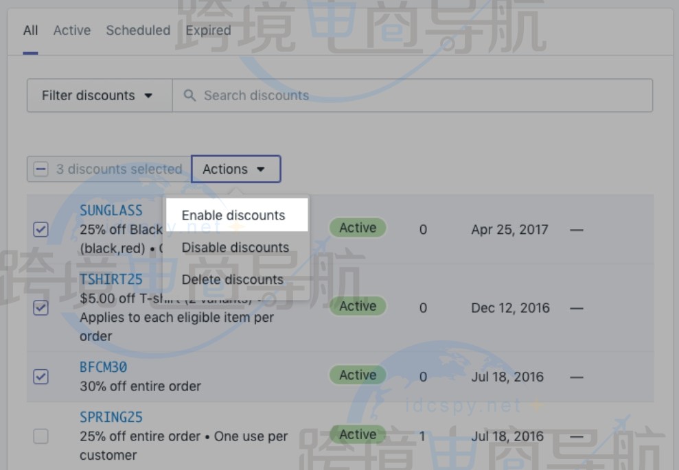重新启用多个Shopify折扣