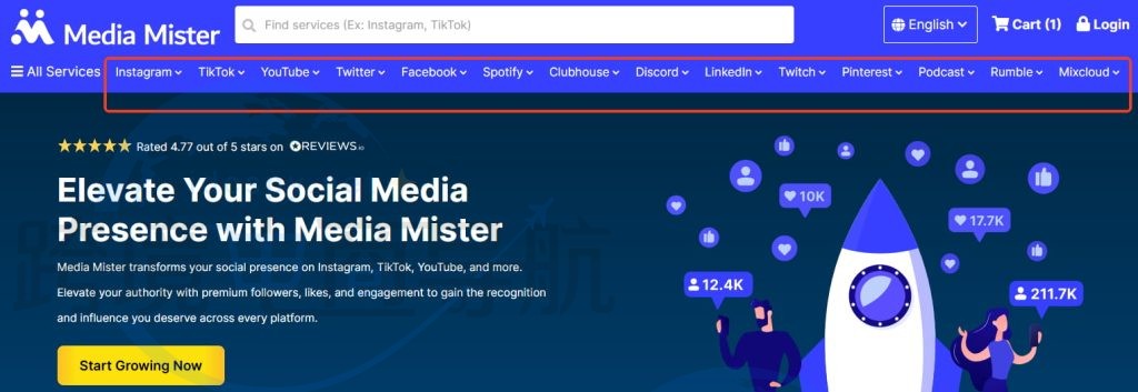 选择需要优化的社交媒体