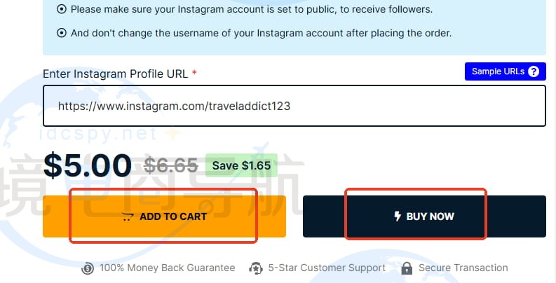 可选择加入购物车，也可点击立即购买