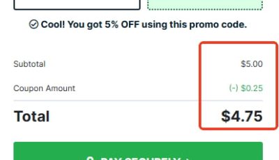 使用Media Mister优惠码之后的支付价格