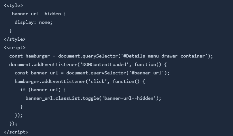 在header-drawer.liquid 文件底部添加的代码