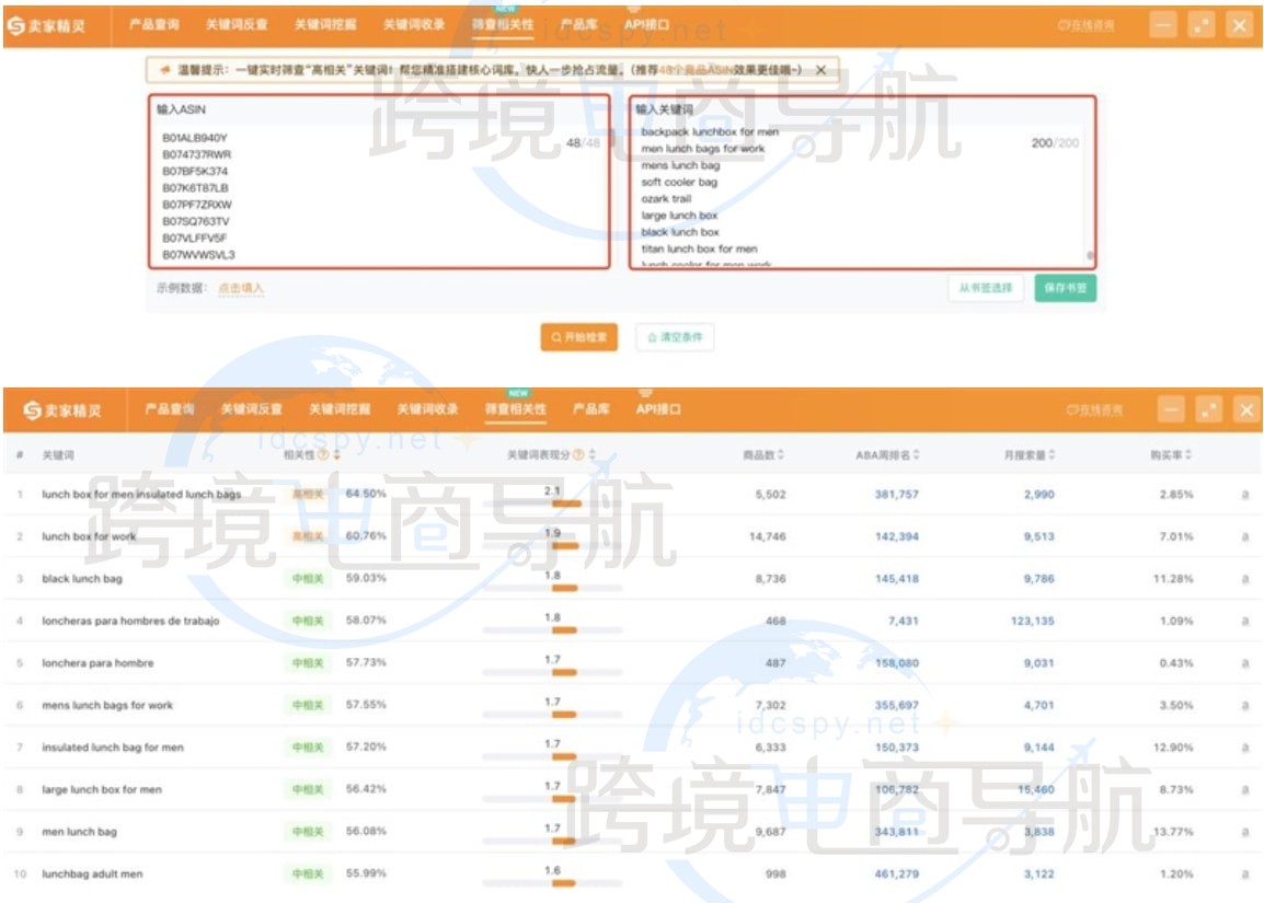 筛查关键词相关性