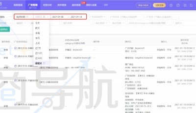 店铺的广告操作记录