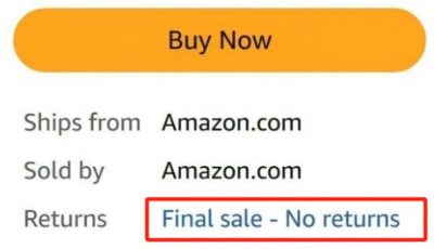 亚马逊前台新增不可退款退货标签