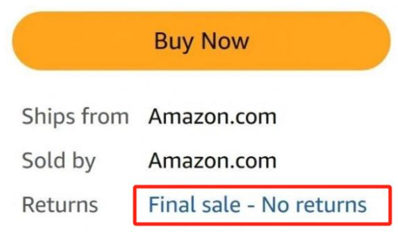 亚马逊前台新增不可退款退货标签