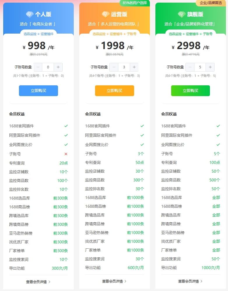 店雷达包年方案