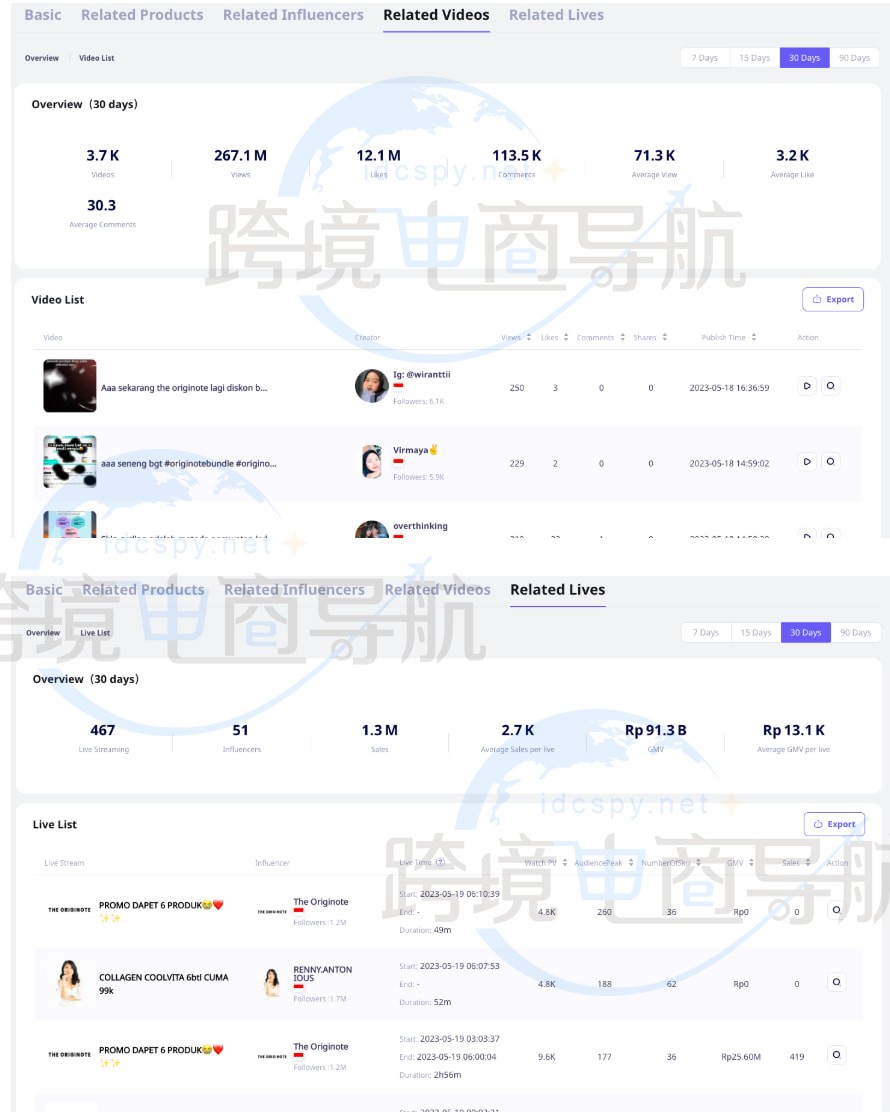 推广视频和直播模块
