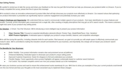 亚马逊8月推行两段式标题新规