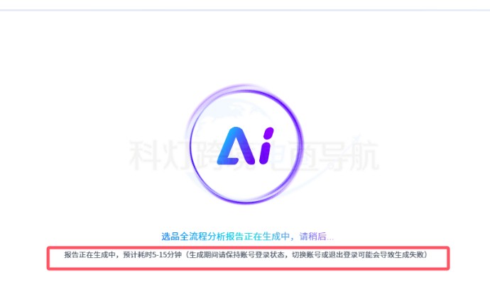 AI开始分析生成选品报告