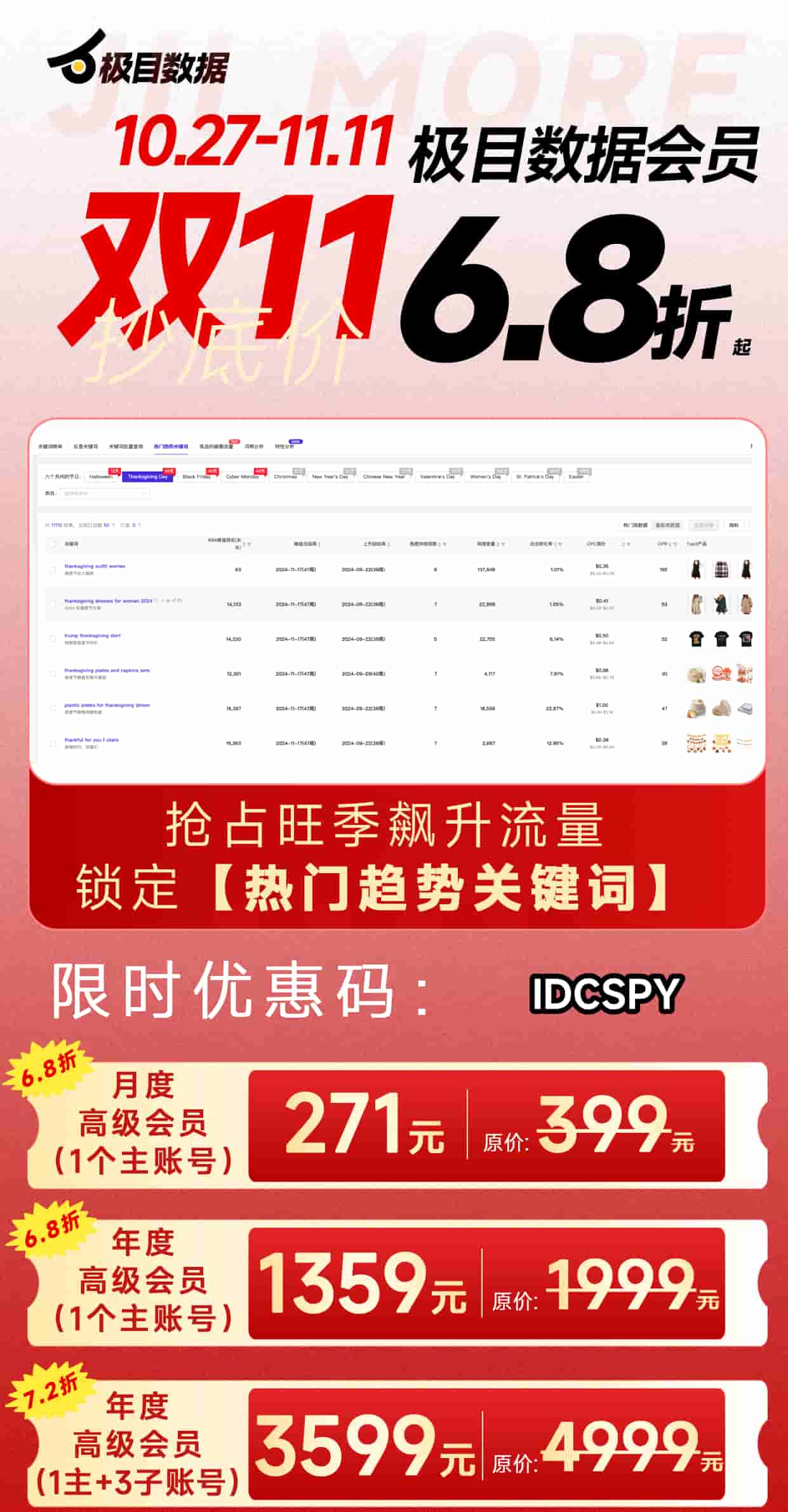 极目数据双11活动详情