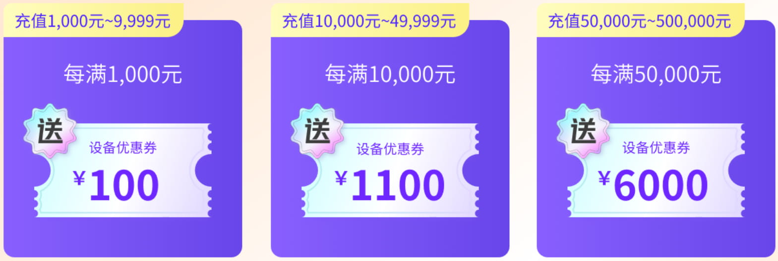 充值赠券多充多送