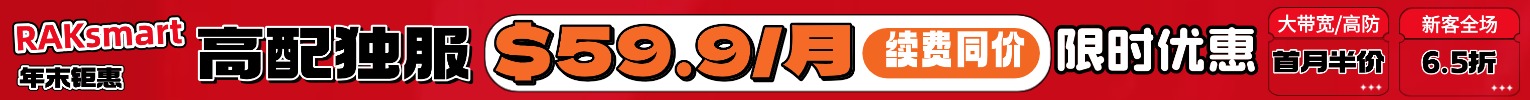 raksmart年末钜惠