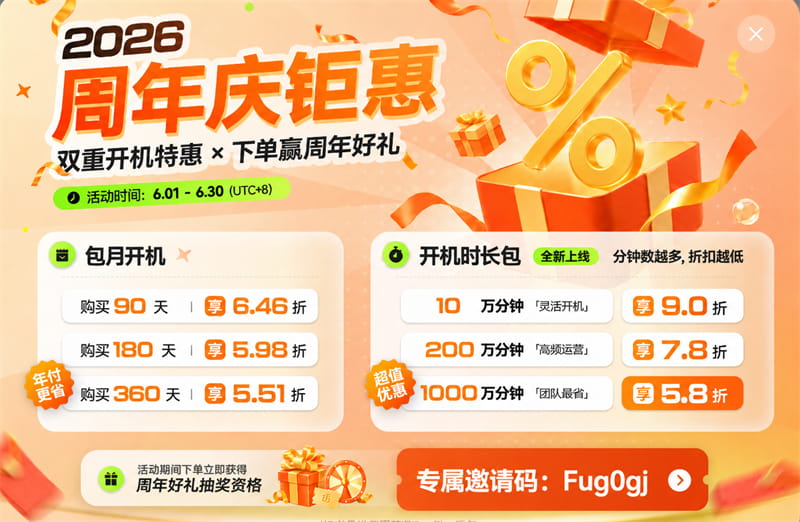 DuoPlus云手机周年庆双重开机优惠
